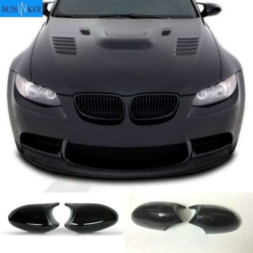 For BMW 1 3 Series E81 E82 E87 E88 E90 E91 E92 E93 Side Wing Gloss Black Mirror Cover Cap Rearview Mirror Shell Car Accessories