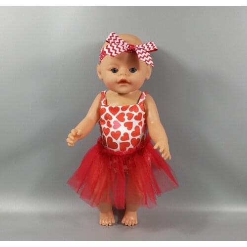 Fit 43cm Baby Doll Clothes Pink Doll Clothes With Shoes Free Christmas Gift Princess Doll Accessories
