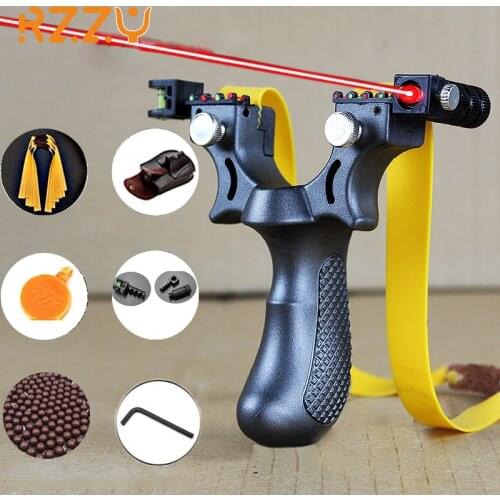 Big Power Slingshot High Precision Laser Resin Professional Fast Bow Catapult with Rubber Band for Outdoor Hunting Shooting New