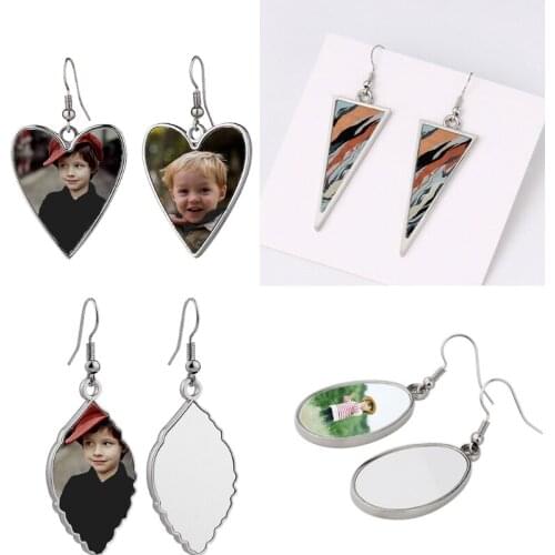 Handmade Heat Sublimation Blanks Drop Earrings MDF Sublimation Photo Printing Dangle Earrings for Women Jewelry Making