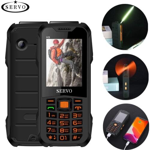 SERVO H9 2.8" Telephone table lamp Fan Bluetooth Flashlight GPRS FM Radio 4000mAh Power Bank speed dial Cellphone Dual Sim MP3/4