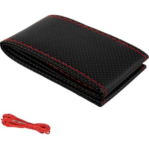 38cm Universal Car Steering Wheel Cover with Needles Thread Leather For VW Golf 4 5 6 7 GTI Passat B5 B6 B7 CC Beetle Polo Jetta