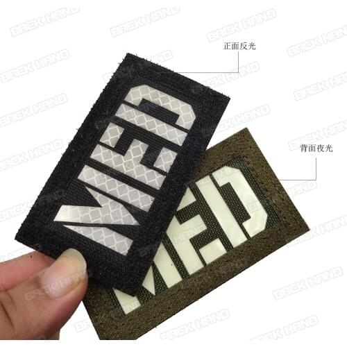 IR MED Military Multicam Patches Infrared MEDIC EMT Reflective Tactical Military Embroidery Badges Glow In Dark
