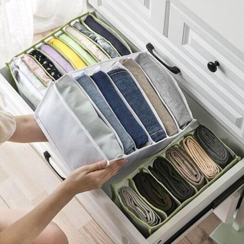 New T-shirt Jeans Storage Boxes Socks Bra Pants Clothes Organizer Can Washed Closet Clothes Drawer Mesh Separation Cube Box