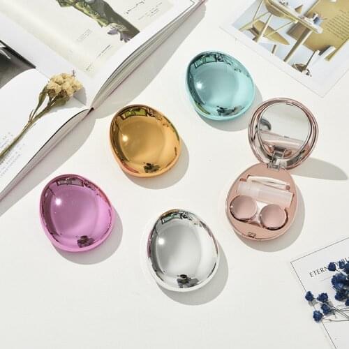 1PC Exquisite Glossy Cobblestone Contact Lens Case Ins Girl and Boy New Thin Contact Lenses Case Eye Contacts Case