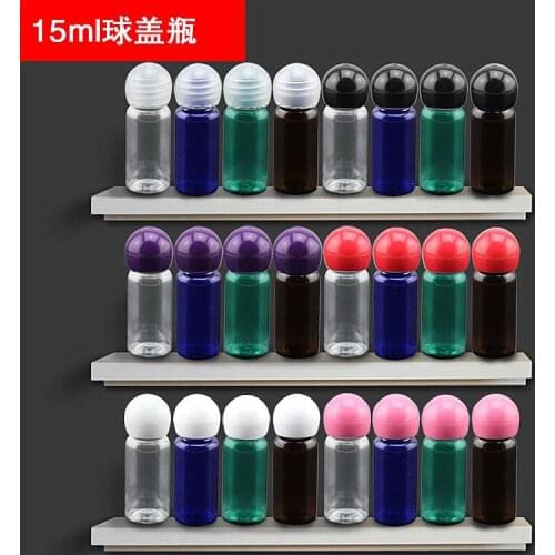 15ml Multi-colored Ball Cap Containing Cosmetic Packing Small Inner Plug Leakproof Plastic PET Bottle