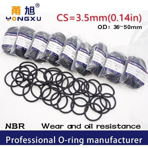 10PC/lot Black NBR Sealing O-Ring CS3.5mm OD36/37/38/39/40/42/43/44/45/46/47/48/49/50*3.5mm Seal Rubber Gasket Oil Resistant
