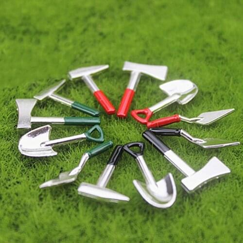 4pcs 1:12 Doll House Miniature Gardening Tools Set Doll House Outdoor Decoration Accessories Toy DIY Miniatura Metal Watering