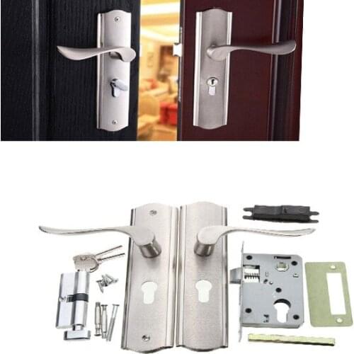 Aluminum Victorian Scroll Polished Bathroom Door Handle Front Back Lever Lock