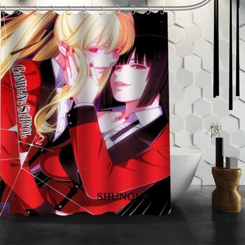 New Arrival Kakegurui Anime Shower Curtain Polyester Fabric Printing Bathroom Curtain Waterproof Bathroom Products With Hook