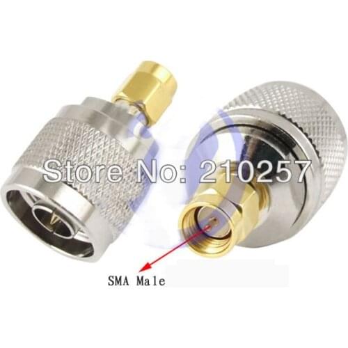 Free Shipping 10pcs Sma Male to N male Plug RF Connector Adaptor