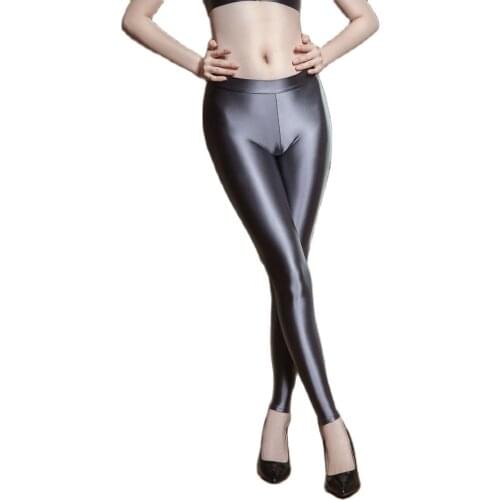 Oil Glossy Shiny Hot Sexy Pencil Pants Bodycon Fitness Legging Night Clubwear Wetlook Leggings Trouser Women Streetwear Pantalon