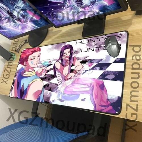 XGZ Large Gaming Computer Desk Mat Black Lock Edge Hunter Cold Killer Hisoka Custom Office Mouse Pad Rubber Stripe Non-slip Xxl