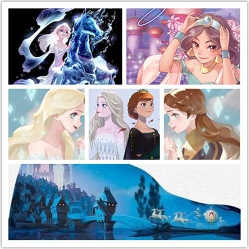 Disney cartoon princess princess Aisha hand-painted diamond painting cross stitch embroidery mosaic art