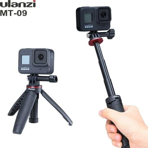 Ulanzi MT-09 Extend Gopro Vlog Tripod Mini Portable Tripod for Gopro Hero 9 8 7 6 5 Black Session Osmo Action Camera