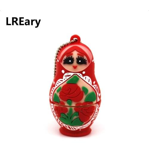Lovely red Russian Dolls Model 64GB 128GB usb flash drive memoria stick pendrive Pen drive 4GB 8GB 16GB 32GB mini cle gift