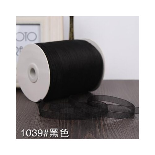 Hot 1cm3/8" inch Black Chiffon ribbon Sewing art handmade DIY materials supplies wedding cake decoration holiday gift 10meters