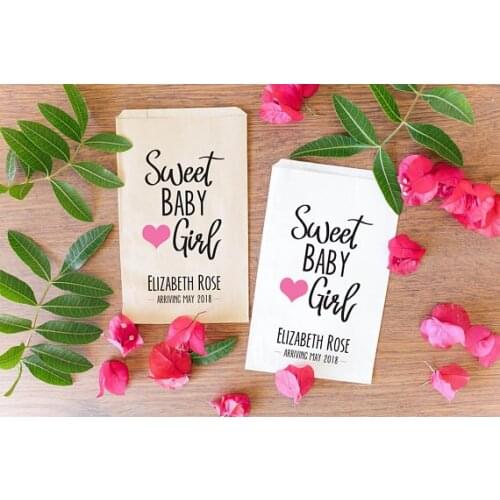 Personalized girl or boy Baby Shower Birthday candy Buffet treat gift bar bags Baby Shower Bakery Cookie Favor pouches