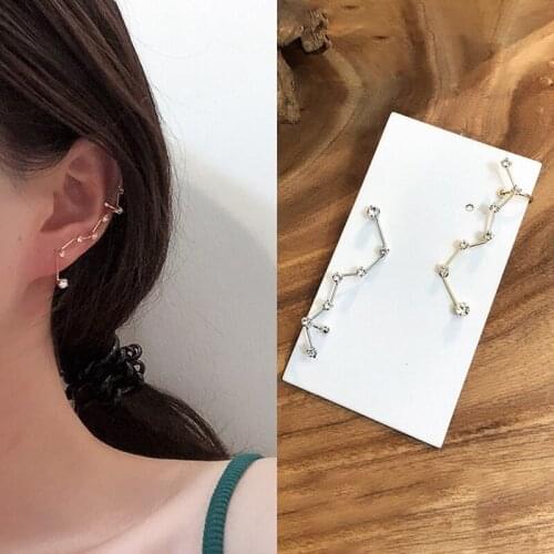 Ins Geometric Constellation Stud Earrings Korean Type Gold Silver Color Earrings Without Pierced Big Ear Bijoux Pendientes