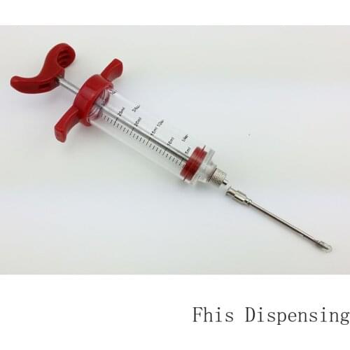 Cooking Tools BBQ 1oz Injector has Three 3" Marinading Needles Stainless Steel Barbecue Marinade Needle Jewelry