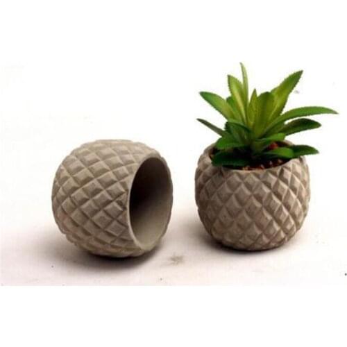 Creative pineapple design concrete flower pot silicone molds for mini succulent plant cement pot plaster silicone molds
