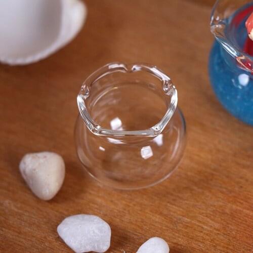 Dollhouse Home Ornaments Kids Toys Doll Toy Gift Pretend Play toys 1:12 Dollhouse Miniature Glass Fish Tank Transparent Aquarium