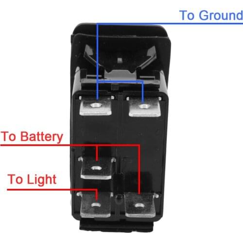 LEEPEE Waterpoof 12V 24V Car Boat Truck Rocker Switch 1pc 5 Pin Marine Switch SPST Carling Switch ON-OFF Blue LED