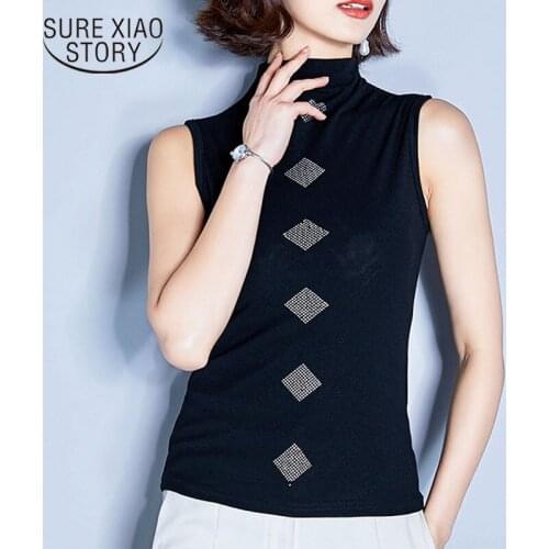 Fashion New Summer Women Shirt Ladies Tops Sleeveless Harajuku Shirt Top for Women Clothing Plus Size Black Shirt Blusas 4414