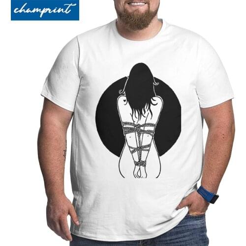 Men T-Shirts Bind Shibari Big Tall Tee Shirt BDSM Dominant Submissive Slave Play Sub T Shirt O Neck Clothes Large 4XL 5XL 6XL