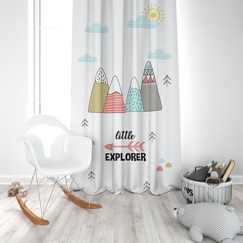 Paria Home Squarehead Mountains Children 'S Room Backdrop Curtain Single Wing