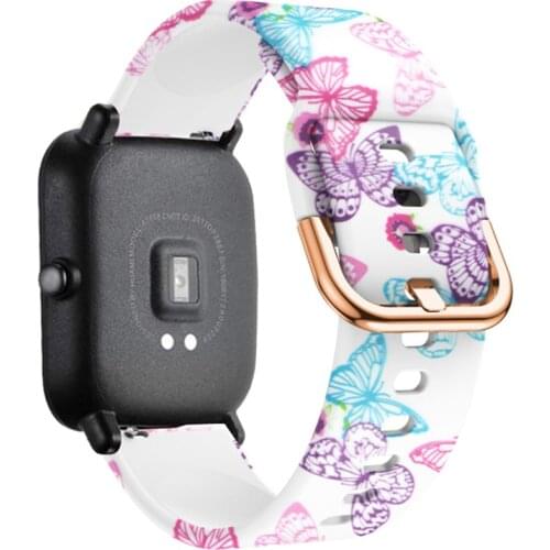 20mm Watch band for Huami Amazfit GTS/GTR 42mm Wrist band Printed silicone Sport bracelet Amazfit bip/2/2e/mini Smartwatch strap