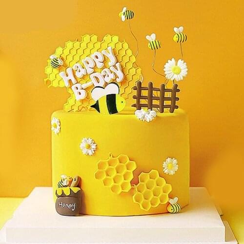 Meibum Honeycomb and Bee Fondant Moulds Silicone Cake Molds Pastry Baking Tools Cupcake Dessert Decorating Kitchen Bakeware