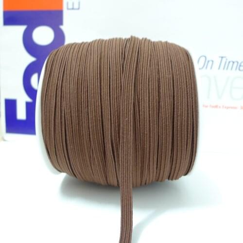 50 Meters 1/4'' 6mm #30 Brown Color Skinny Elastic Bands