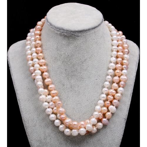 High quality natural freshwater pearl women necklace length 45cm bead charm necklace elegant jewelry gift for women