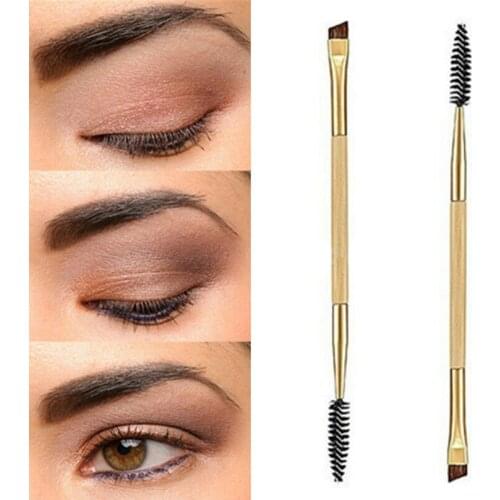 1 Pcs Wood Eyelash Eyebrow Brush Double Head Brushes Eyelash Eyebrow Cosmetics Beauty Tools Professional Beveled Spiral Brush