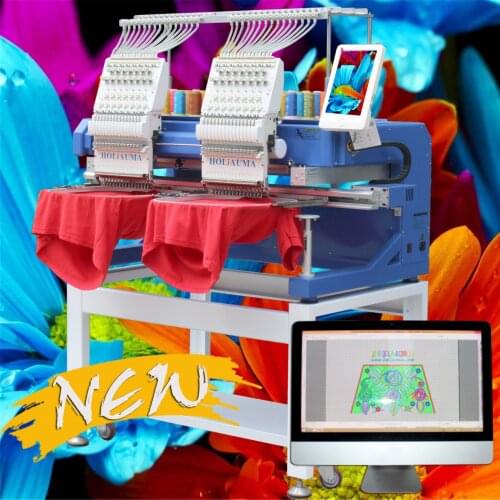 2 Head 15 needless Embroidery Machine Home Computer Embroidery Machine Multi functional Three-in-One Embroidery Machine