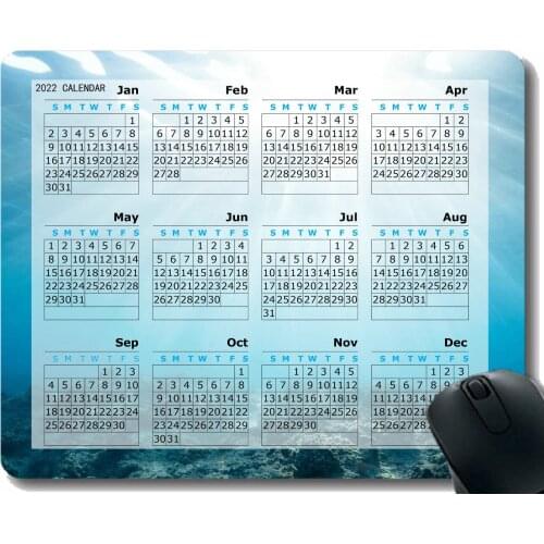 2022 Mouse pad Calendar,Underwater World Ocean Corals Personalized Mouse Pad