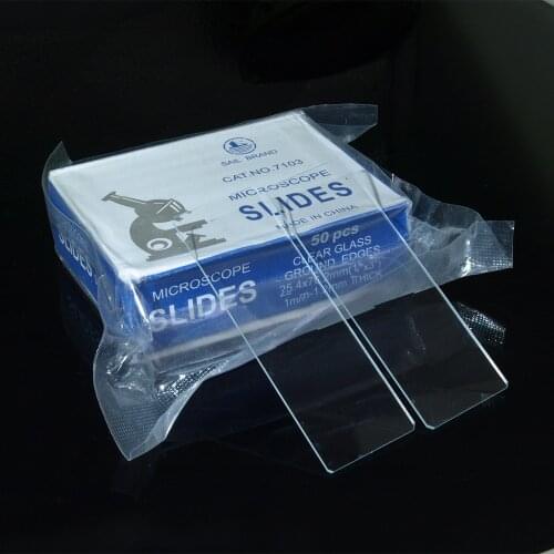 50 PCS 7103 Reusable Single Concave Blank Microscope Glass Slides for Preparation of Specimen