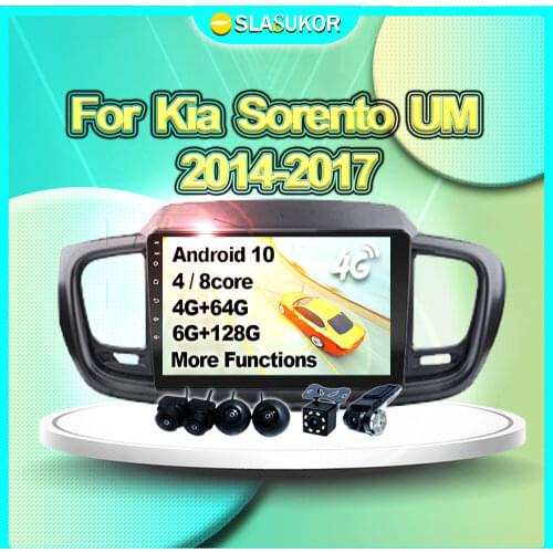 6G+128G For Kia Sorento UM 2014 2015 2016 2017 Android Auto Multimedia Video Car Radio Navigation GPS Carplay Player DVD No 2din