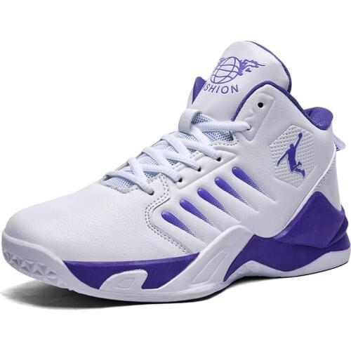 Mens Basketball Shoes Breathable Cushioning Non-Slip Wearable Sports Shoes Gym Training Athletic Couples Basketball Sneakers