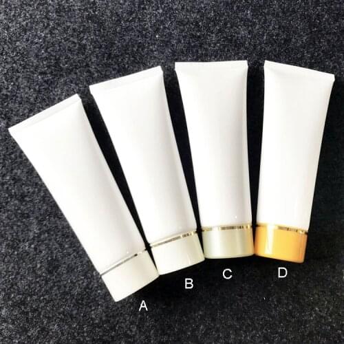 300pcs/lot 100g 100ml White Empty Plastic Squeeze Bottle Cosmetic Facial Cleanser Hand Cream Soft Tube