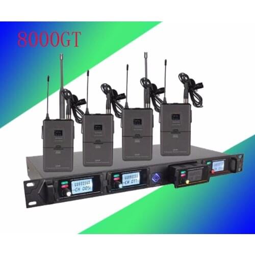 Wireless microphone system 8000GT professional UHF channels dynamic microphone professional 4 karaoke microphone + latest concep