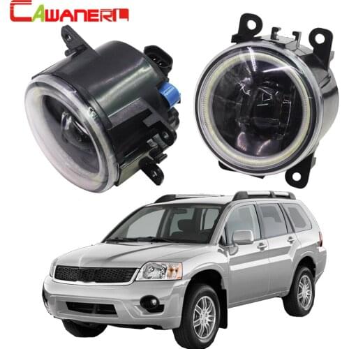 Cawanerl For Mitsubishi Endeavor 2006-2011 Car 4000LM LED Fog Light Angel Eye DRL Daytime Running Light H11 12V Accessories
