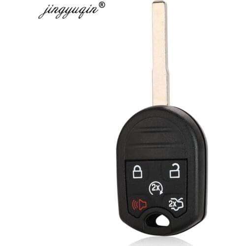 Jingyuqin HU101 Car Key Shell for FORD F150 Mustang Expedition Remote Key 5 Button Replacement Case