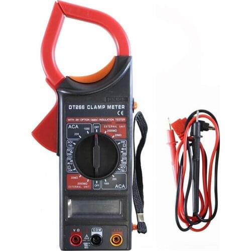 New DT266 AC/DC Digital Clamp Multimeter Electronic Volt Resistance Tester Meter LCD Display