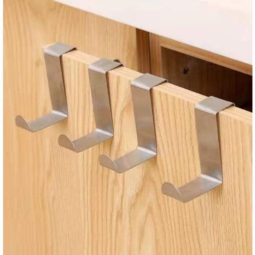 Stainless Steel Storage Holder Rack Hook For Kitchen Cabinet Clothes Hanger Living Room Sundries Hook Behind the Door Hooks