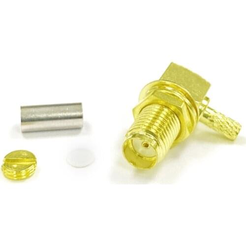 SMA Female with Nut RF Coax Connector Crimp for RG316 RG174 Cable Right Angle NEW