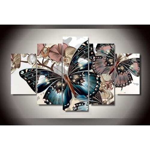 HD Printed Abstract Flower Butterfly Painting On Canvas Home Decoration Print Poster Picture Canvas Wholesale Drop Shipping