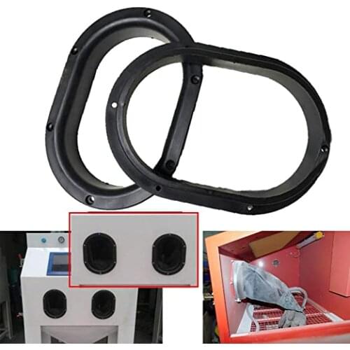 HOLDWIN Black Plastic 2pcs oval Sandblasting Gloves Rings Holder for Sandblast Cabinet Blaster parts
