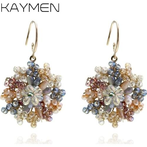 Kaymen New kintted Beautiful Crystal Fashion Hook Earrings Women Wedding Party Prom Dangle Earrings Jewelry Bijoux Bohemia 3315